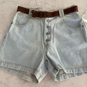 NWT Cactus Apparel 1860 Denim Shorts Womens 13 Blue Cotton High-Rise Button-Fly